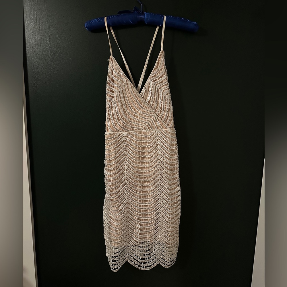Lulu’s Silver Cocktail Mini Dress